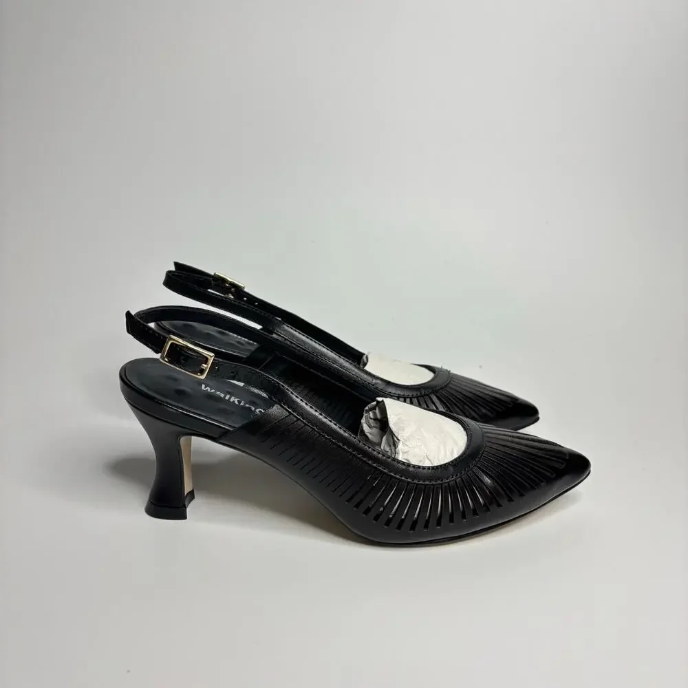 Walking Cradles Sawyer Leather Slingback Pumps in Black